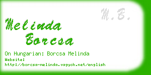 melinda borcsa business card